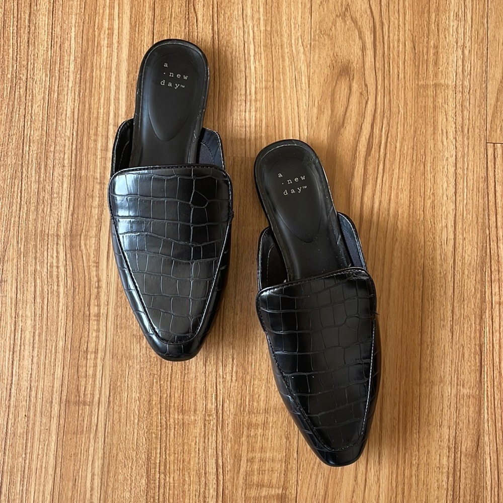 Black A New Day croc flats